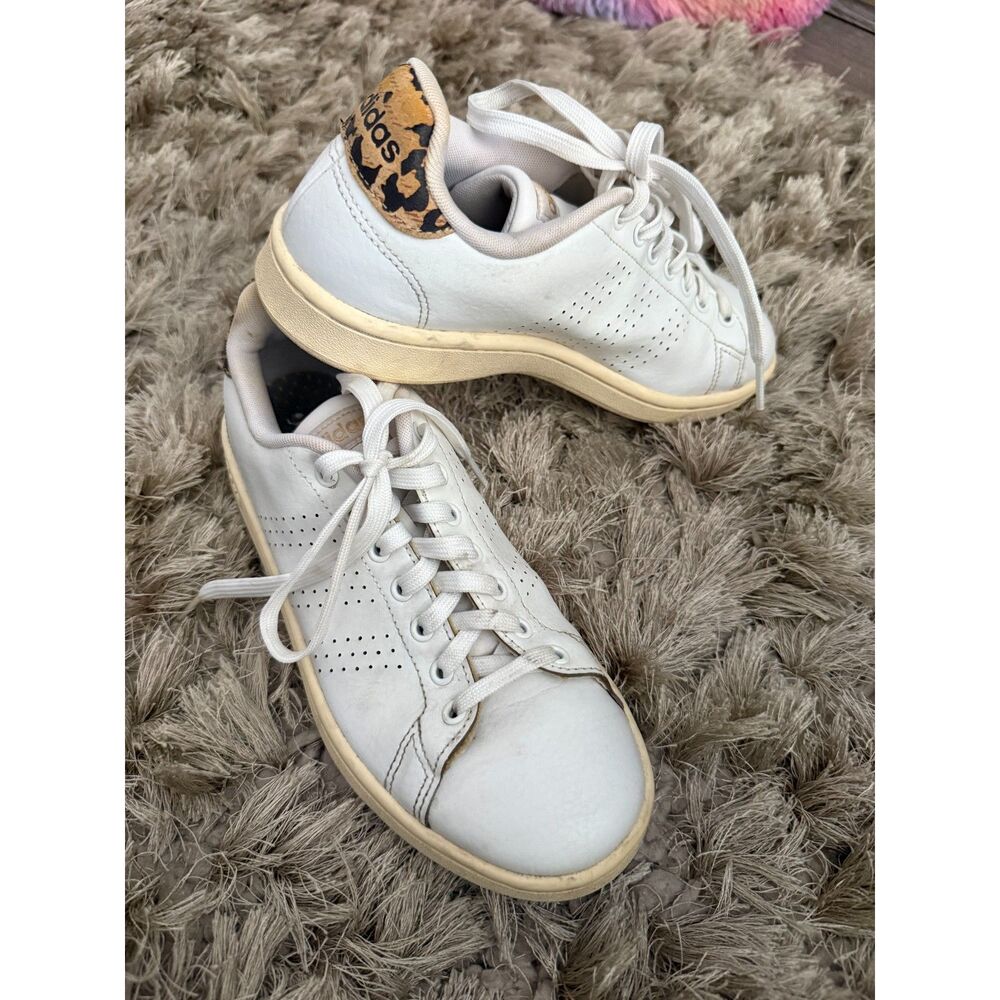 Adidas White Cheetah Print Sneakers Size 8